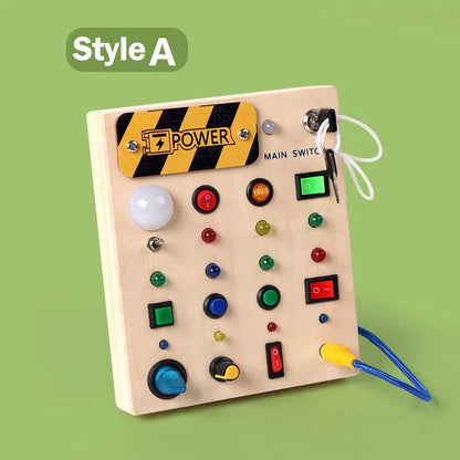 Montessori Busy Board With Switch Control Wooden