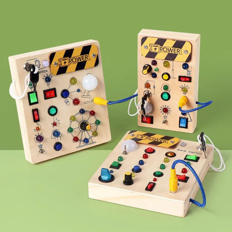Montessori Busy Board With Switch Control Wooden