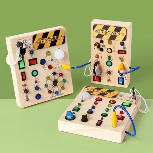 Montessori Busy Board With Switch Control Wooden