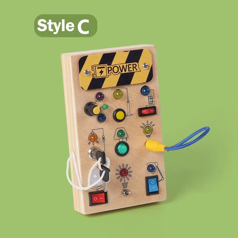 Montessori Busy Board With Switch Control Wooden