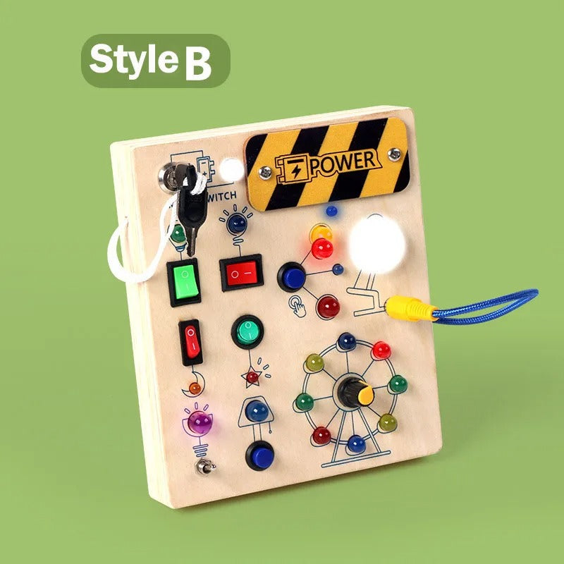 Montessori Busy Board With Switch Control Wooden